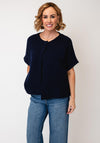 d.e.c.k By Decollage Short Sleeve Button Cardigan, Navy