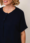 d.e.c.k By Decollage Short Sleeve Button Cardigan, Navy
