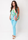 D.e.c.k by Decollage One Size Abstract Print Top, Blue