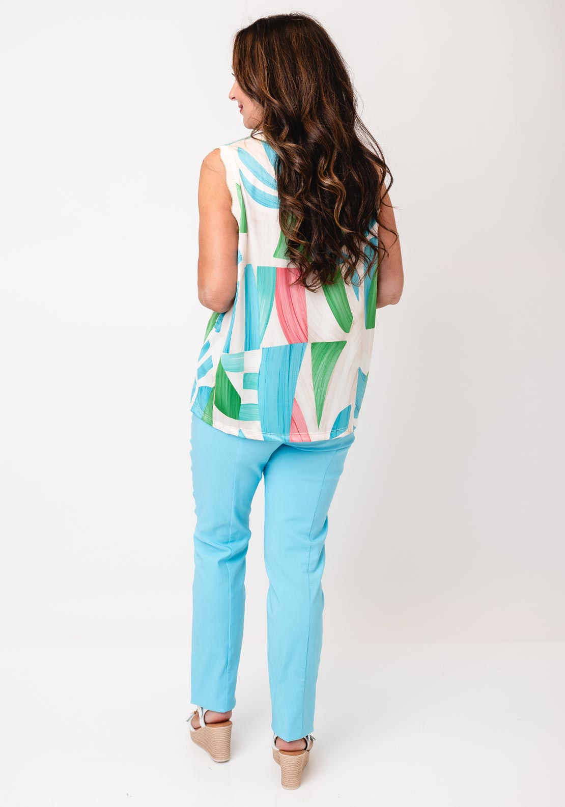 D.e.c.k by Decollage One Size Abstract Print Top, Blue