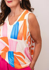 D.e.c.k by Decollage One Size Abstract Print Top, Orange