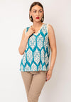 d.e.c.k by Decollage One Size Antique Print Cami, Teal