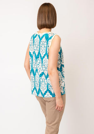 d.e.c.k by Decollage One Size Antique Print Cami, Teal