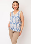 d.e.c.k by Decollage One Size Antique Print Cami, Blue