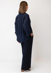 D.e.c.k by Decollage Linen Cropped Sleeve Blouse, Navy