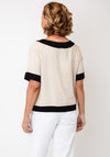 d.e.c.k By Decollage Contrasting Linen Blend Top, Beige