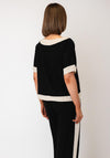 D.e.c.k by Decollage Contrast Linen Blend Top, Black