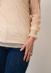D.E.C.K By Decollage Mesh Long Sleeve Top, Beige