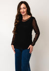 D.E.C.K By Decollage Mesh Long Sleeve Top, Black