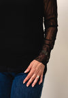 D.E.C.K By Decollage Mesh Long Sleeve Top, Black