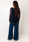 D.E.C.K By Decollage Mesh Long Sleeve Top, Navy