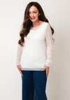 D.E.C.K By Decollage Mesh Long Sleeve Top, White
