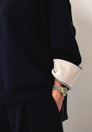 d.e.c.k By Decollage Basic Crewneck Sweatshirt, Navy