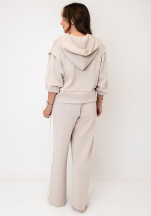 d.e.c.k By Decollage Zip Up Hooded Cardigan, Beige