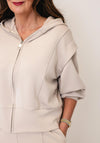 d.e.c.k By Decollage Zip Up Hooded Cardigan, Beige