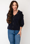 d.e.c.k By Decollage Zip Up Hooded Cardigan, Navy