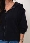 d.e.c.k By Decollage Zip Up Hooded Cardigan, Navy