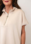 d.e.c.k By Decollage Zip Up  Cardigan, Beige