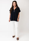 d.e.c.k By Decollage Short Sleeve Zip Up Cardigan, Navy