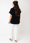 d.e.c.k By Decollage Short Sleeve Zip Up Cardigan, Navy