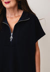 d.e.c.k By Decollage Short Sleeve Zip Up Cardigan, Navy