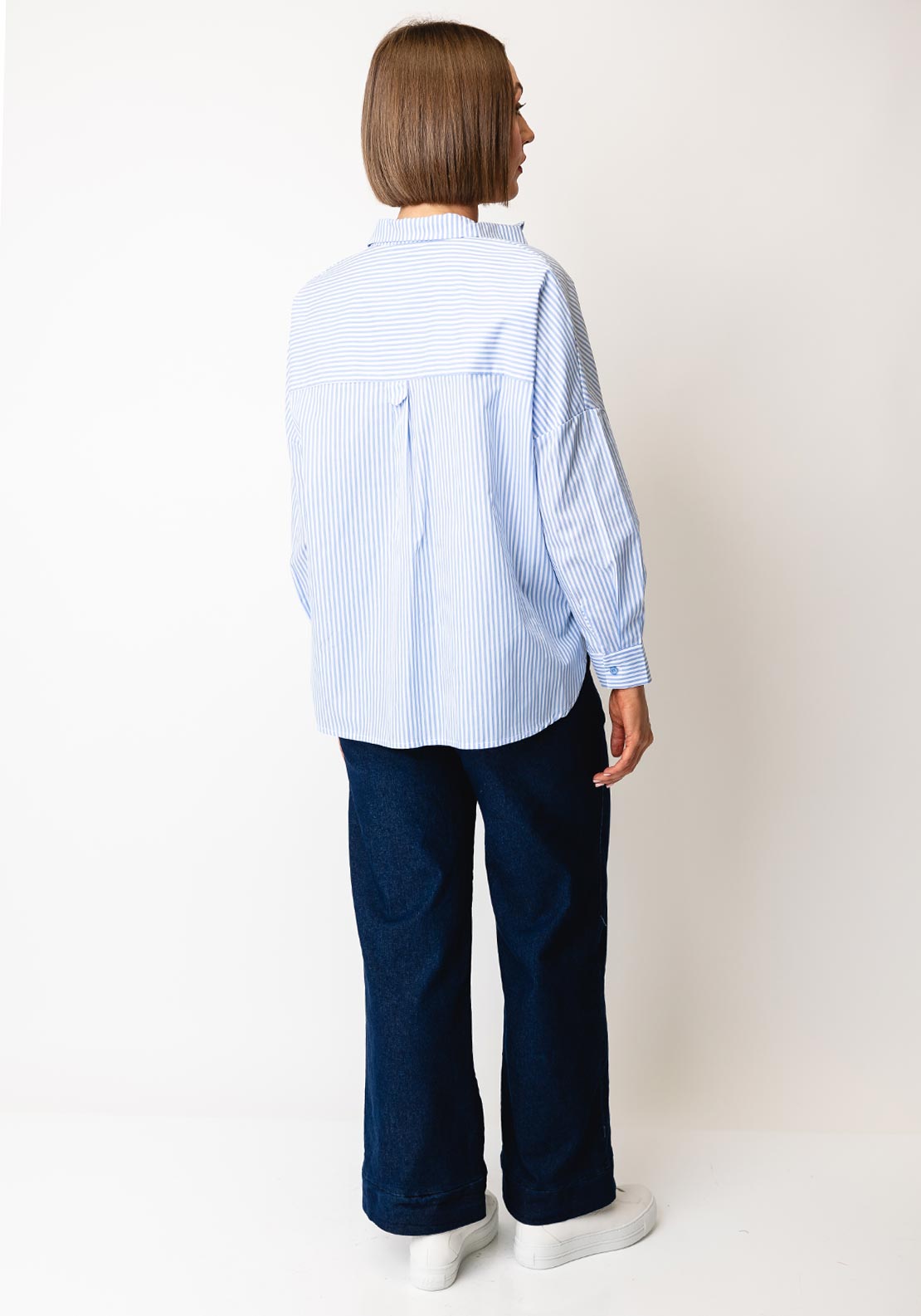 D.e.c.k by Decollage Striped Cotton Shirt, Blue