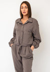 d.e.c.k By Decollage Short Button Up Jacket, Taupe