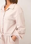d.e.c.k By Decollage Button Up Short Jacket, Blush Pink