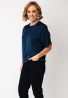 d.e.c.k By Decollage One Size Round Neck Drop Shoulder Top, Navy
