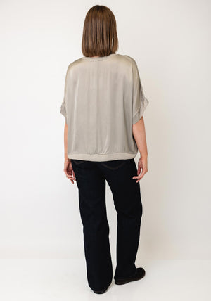 d.e.c.k By Decollage Drop Shoulder Top, Taupe