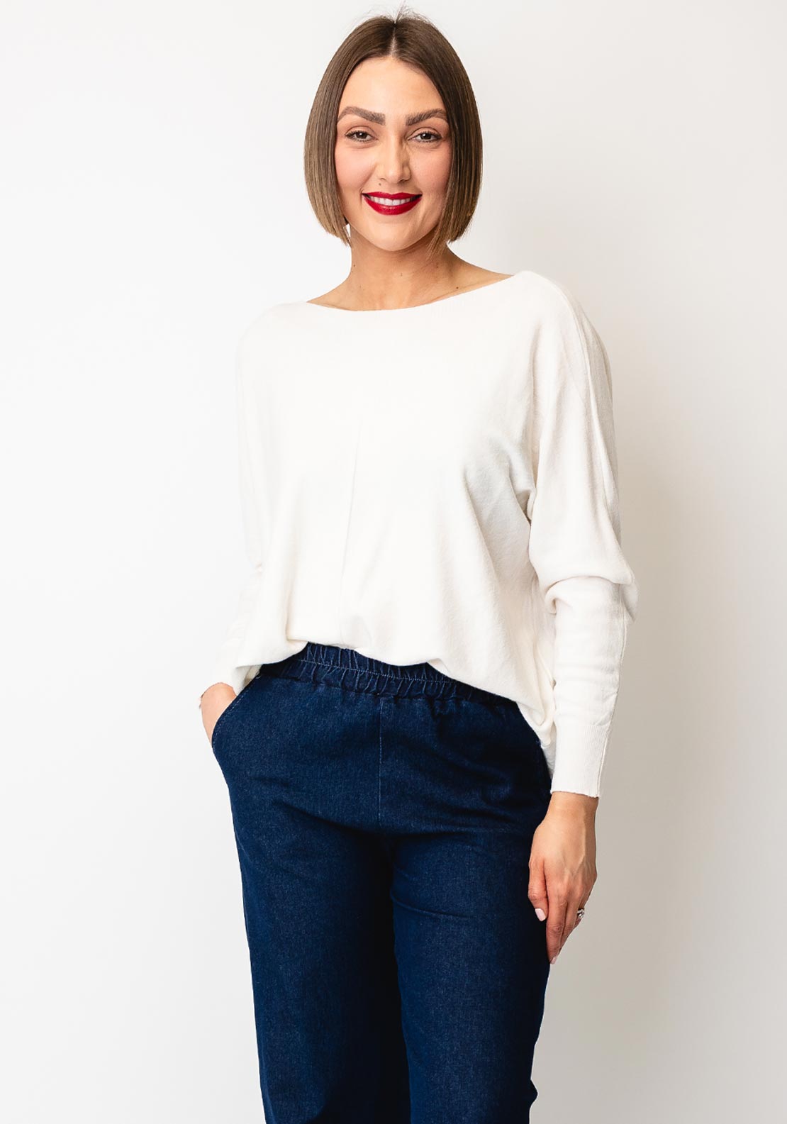 D.E.C.K By Decollage One Size Sweater, Cream