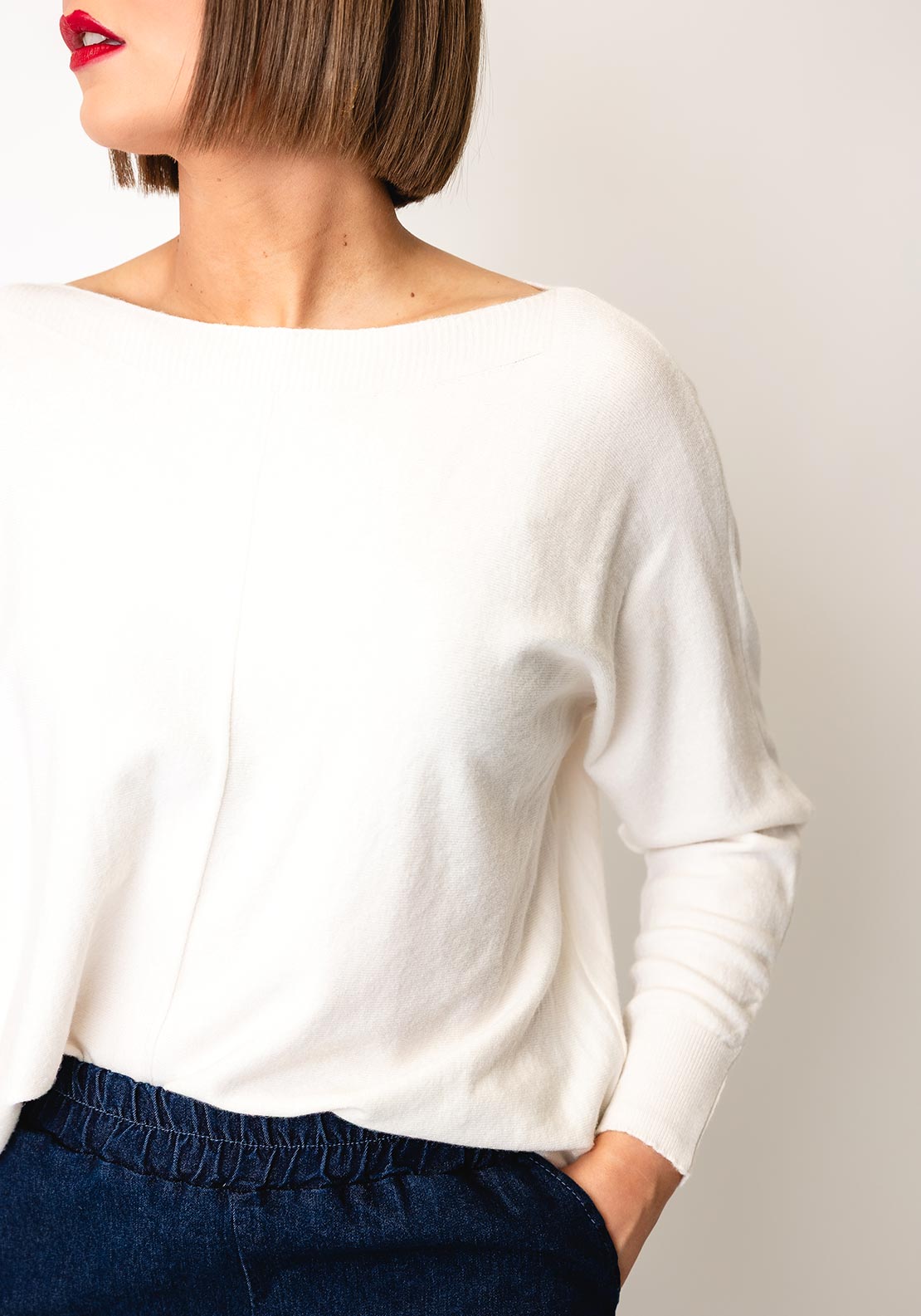D.E.C.K By Decollage One Size Sweater, Cream
