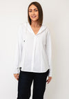 D.e.c.k By Decollage Button Up with Hood Top, White