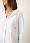 D.e.c.k By Decollage Button Up with Hood Top, White