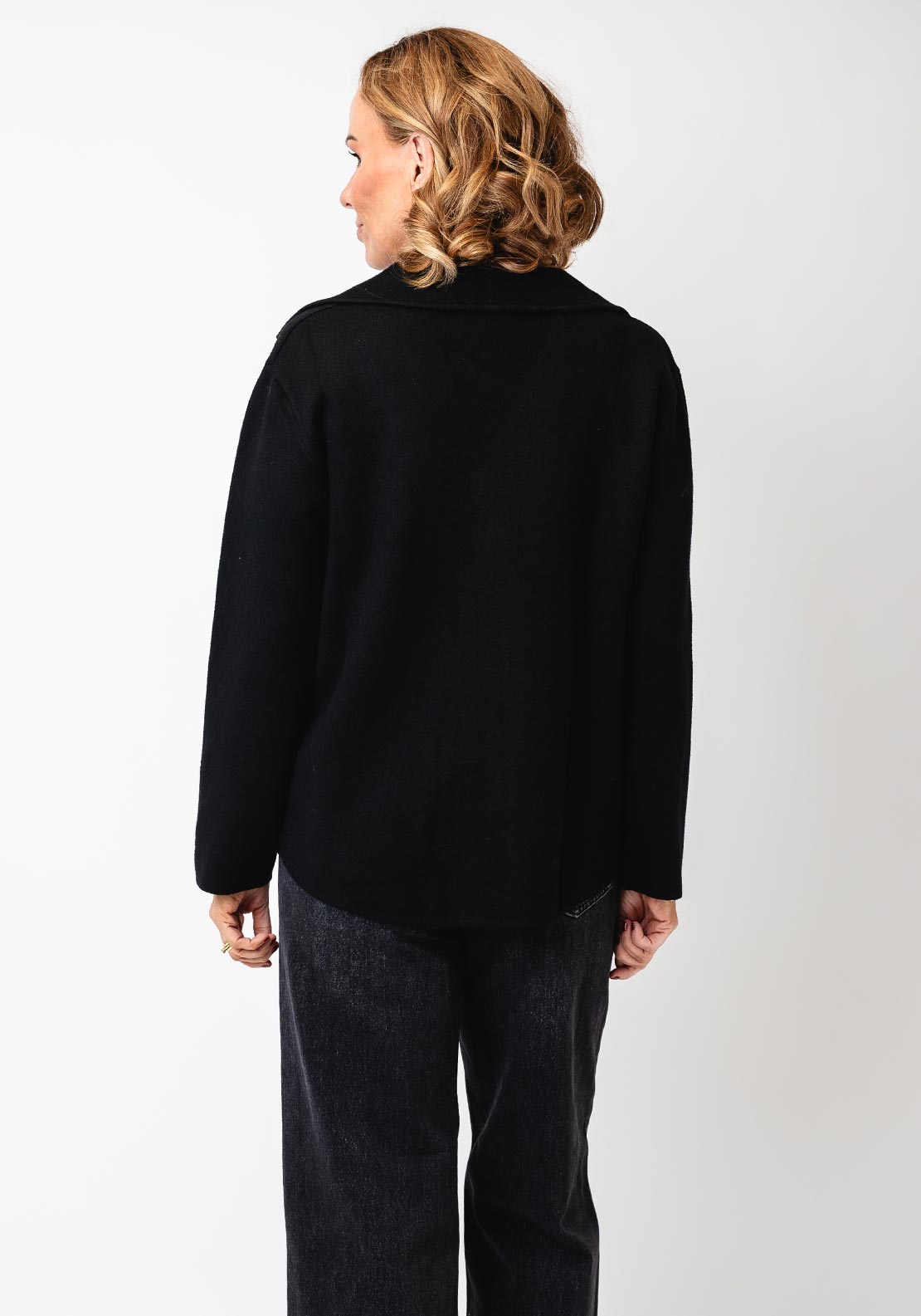 d.e.c.k by Decollage One Size Knit Jacket, Black