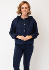 d.e.c.k By Decollage Hooded Button Up Jacket, Navy