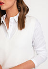 D.E.C.K V-Neck Knitted Sweater Vest, Cream
