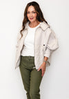 d.e.c.k By Decollage Waffle and Quilted Hooded Coat, Cream