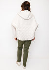 d.e.c.k By Decollage Waffle and Quilted Hooded Coat, Cream