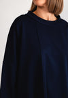 d.e.c.k by Decollage Asymmetrical Hem Sweatshirt, Navy