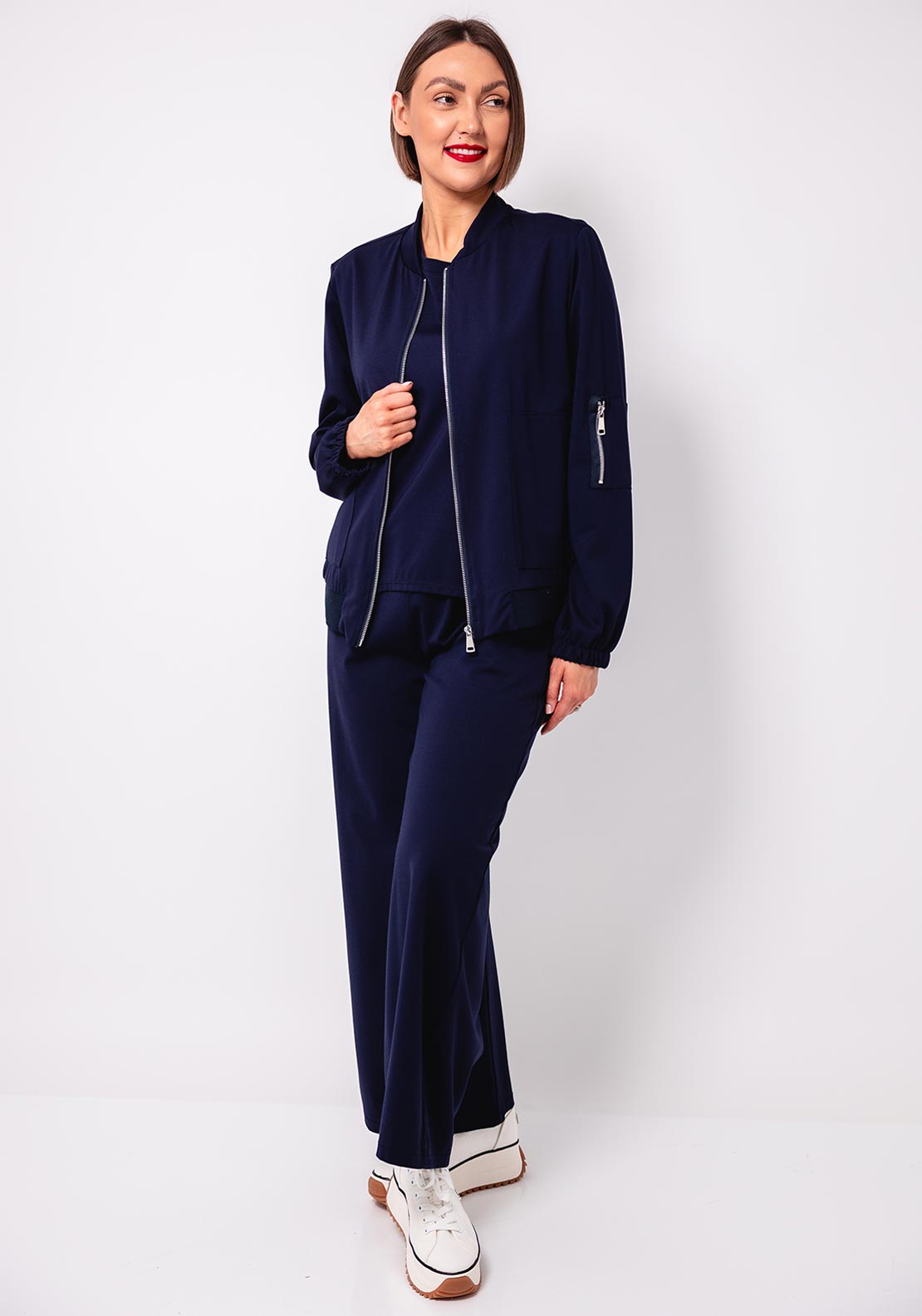 D.E.C.K By Decollage Zipped Bomber Jacket, Navy