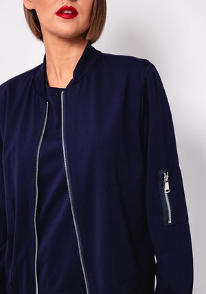 D.E.C.K By Decollage Zipped Bomber Jacket, Navy