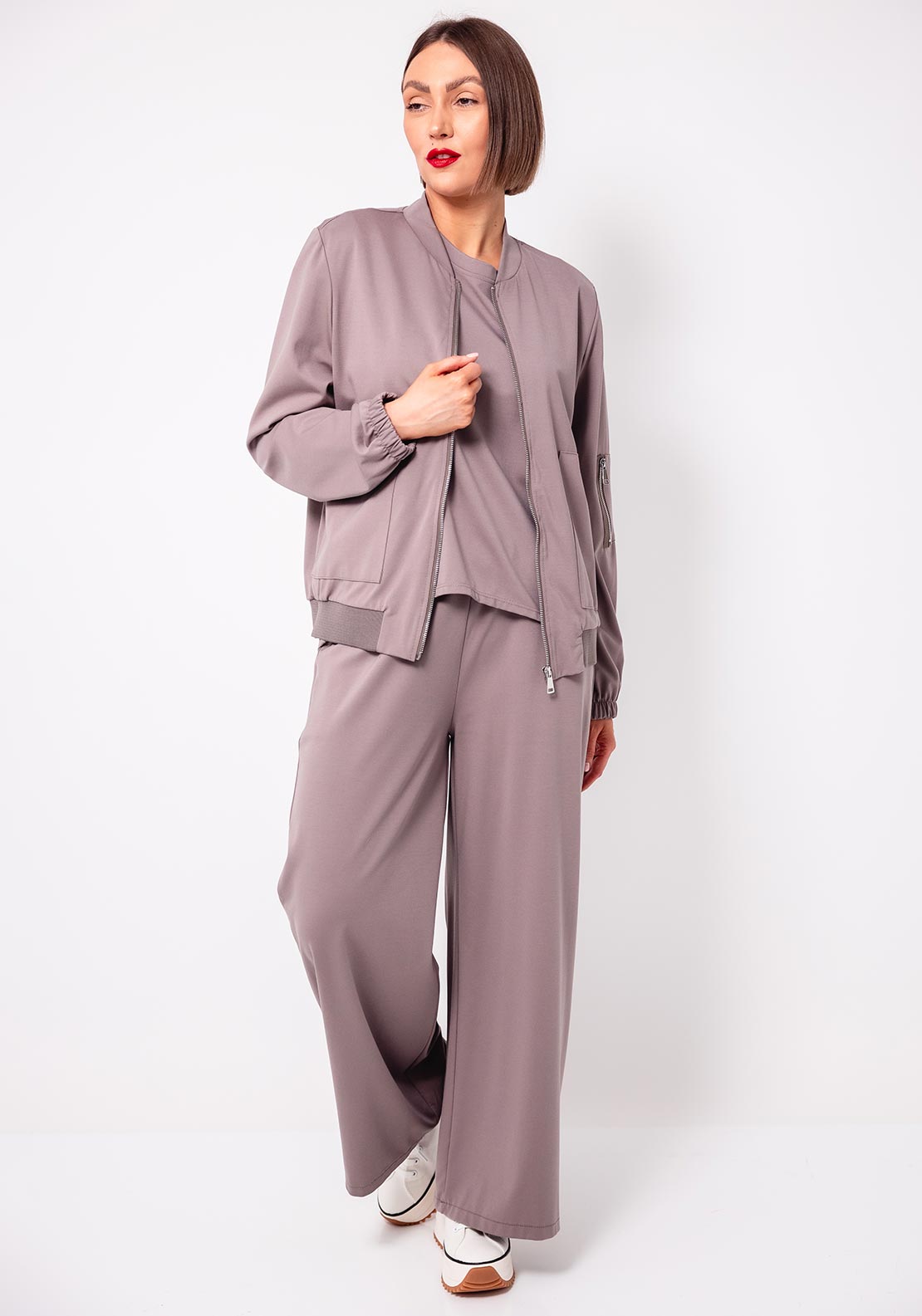 D.E.C.K By Decollage Zipped Bomber Jacket, Taupe