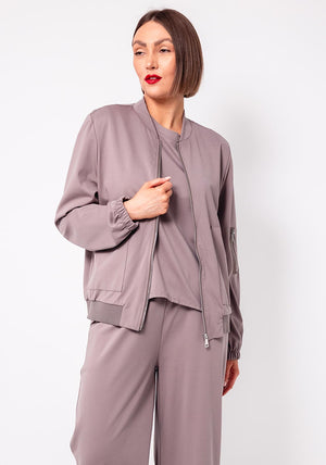 D.E.C.K By Decollage Zipped Bomber Jacket, Taupe
