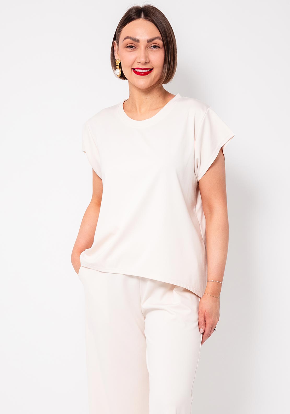 D.E.C.K By Decollage Short Sleeve T Shirt, Cream