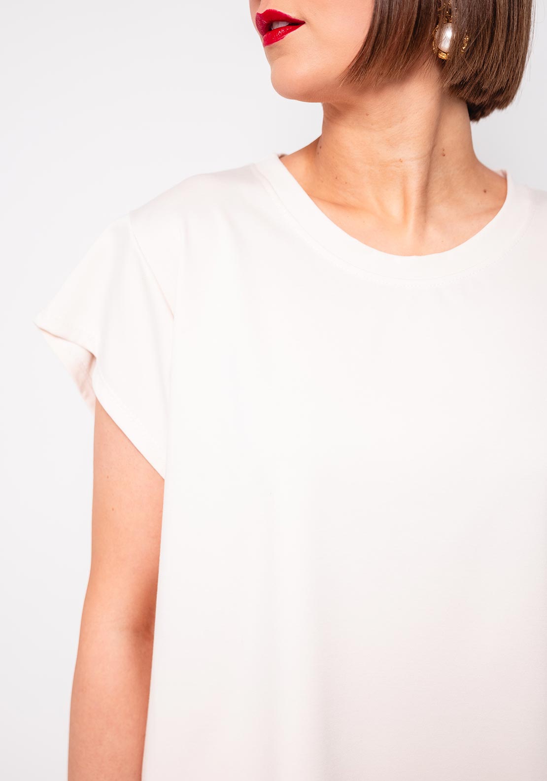 D.E.C.K By Decollage Short Sleeve T Shirt, Cream
