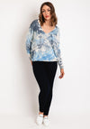 D.E.C.K By Decollage One Size Cotton Print Sweater, Blue