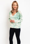 D.E.C.K By Decollage One Size Cotton Print Sweater, Green