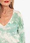 D.E.C.K By Decollage One Size Cotton Print Sweater, Green