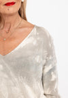 D.E.C.K By Decollage One Size Cotton Print Sweater, Taupe